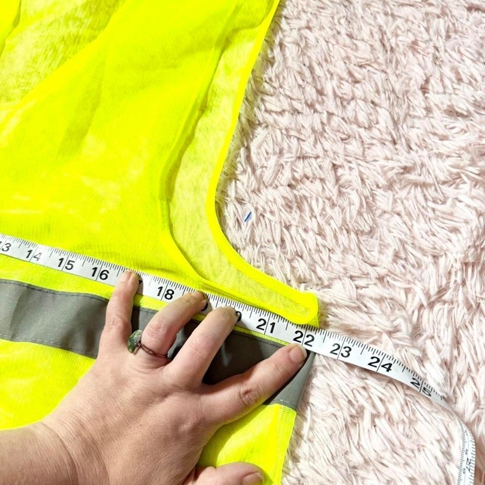 Yellow Reflective Construction Safety Neon Yellow Costume Cosplay Vest Adult OS - Picture 5 of 5